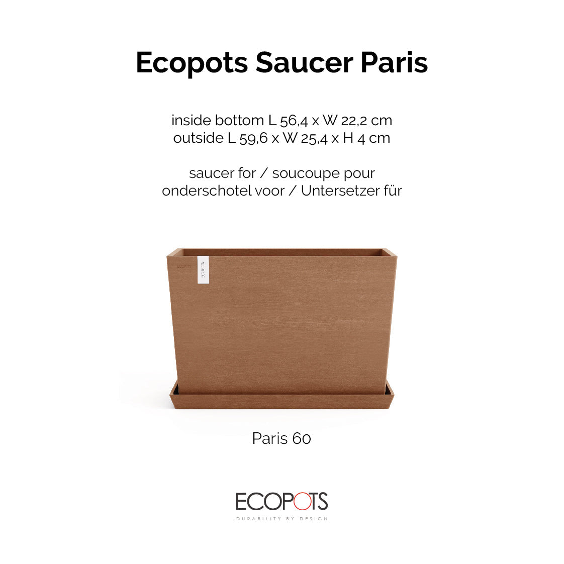 Aluslautanen Pariisi 60cm terracotta – tuotetiedot
