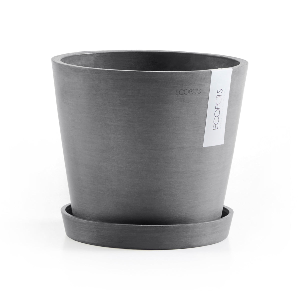 Kukkaruukku Amsterdam 18cm harmaa – aluslautasen kanssa