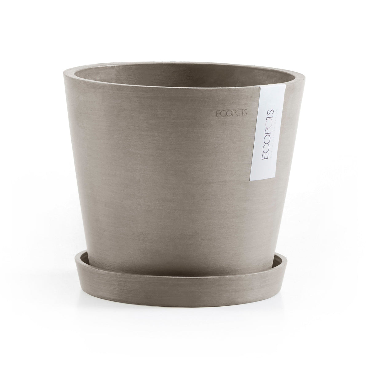 Kukkaruukku Amsterdam 22cm taupe – aluslautasen kanssa