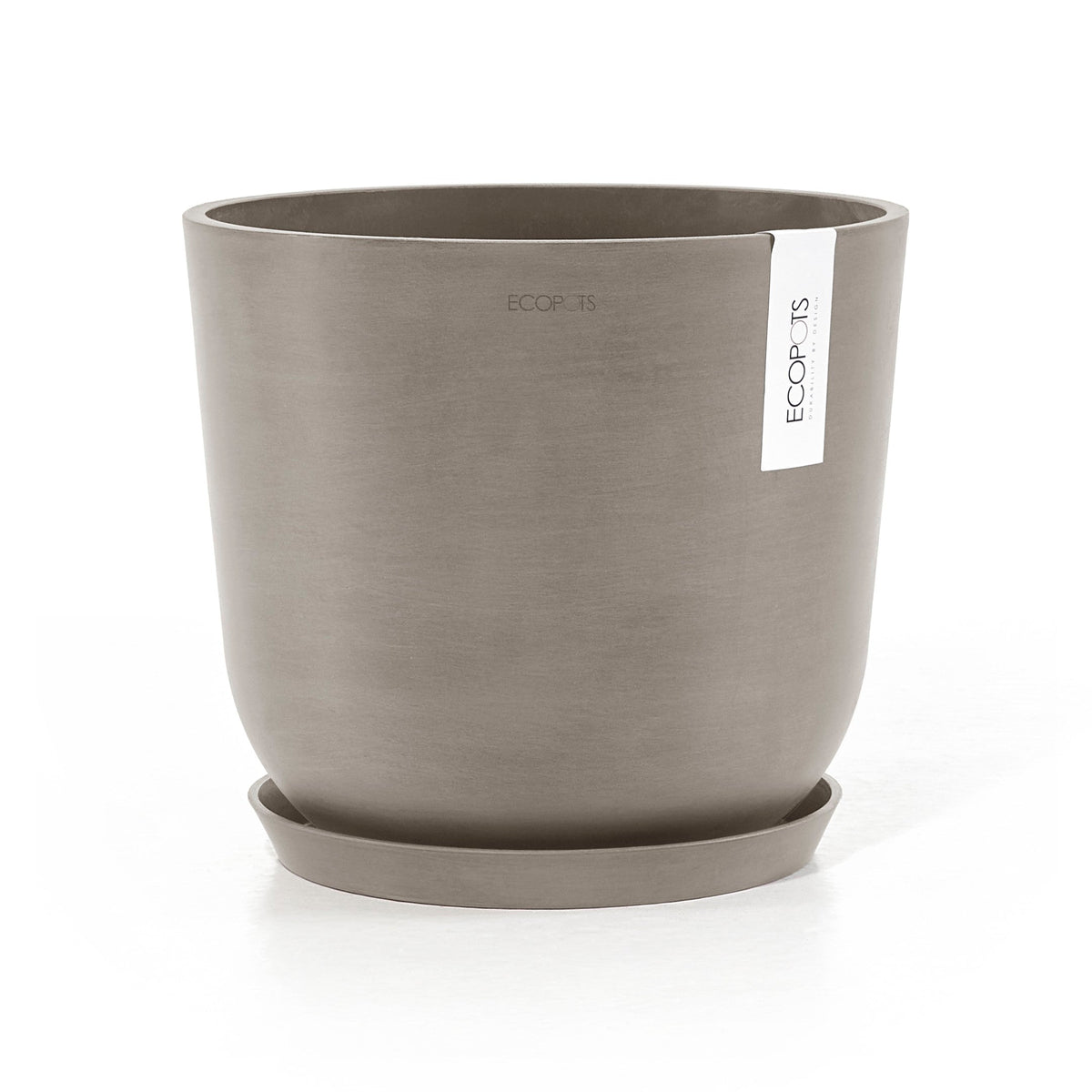 Kukkaruukku Oslo 20cm taupe – aluslautasen kanssa