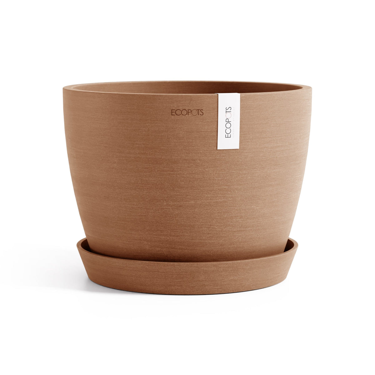 Kukkaruukku Tukholma 20cm terracotta – aluslautasen kanssa