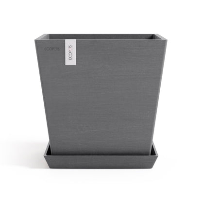 Kukkaruukku Rotterdam design 25cm harmaa – aluslautasen kanssa