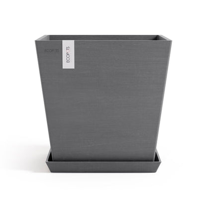 Kukkaruukku Rotterdam design 35cm harmaa – aluslautasen kanssa