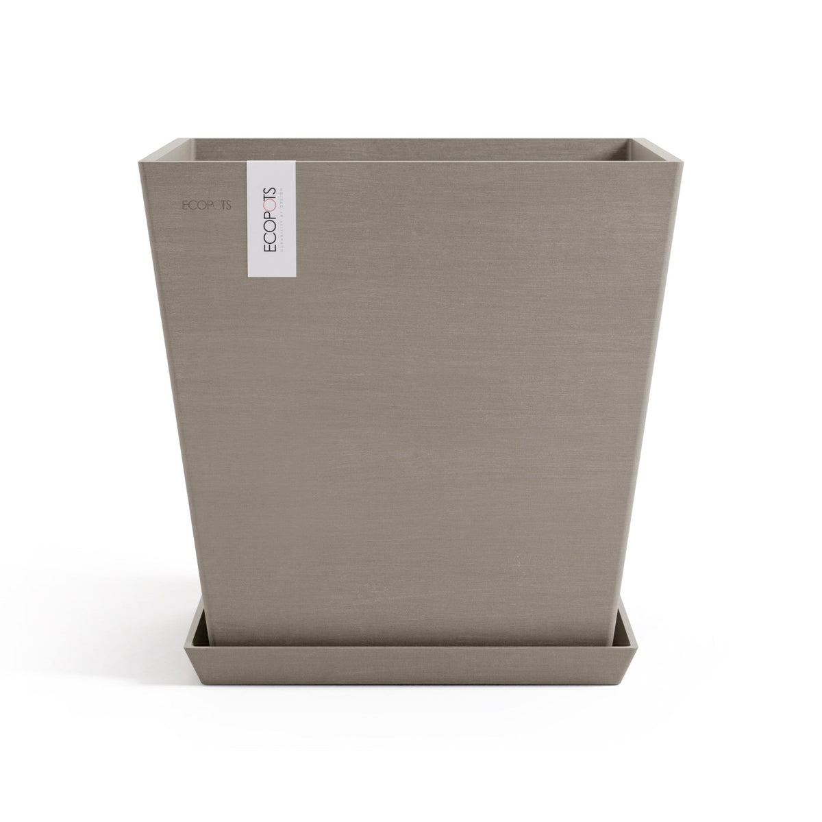 Kukkaruukku Rotterdam design 45cm taupe – aluslautasen kanssa