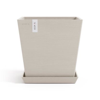 Kukkaruukku Rotterdam design 25cm hiekka – aluslautasen kanssa