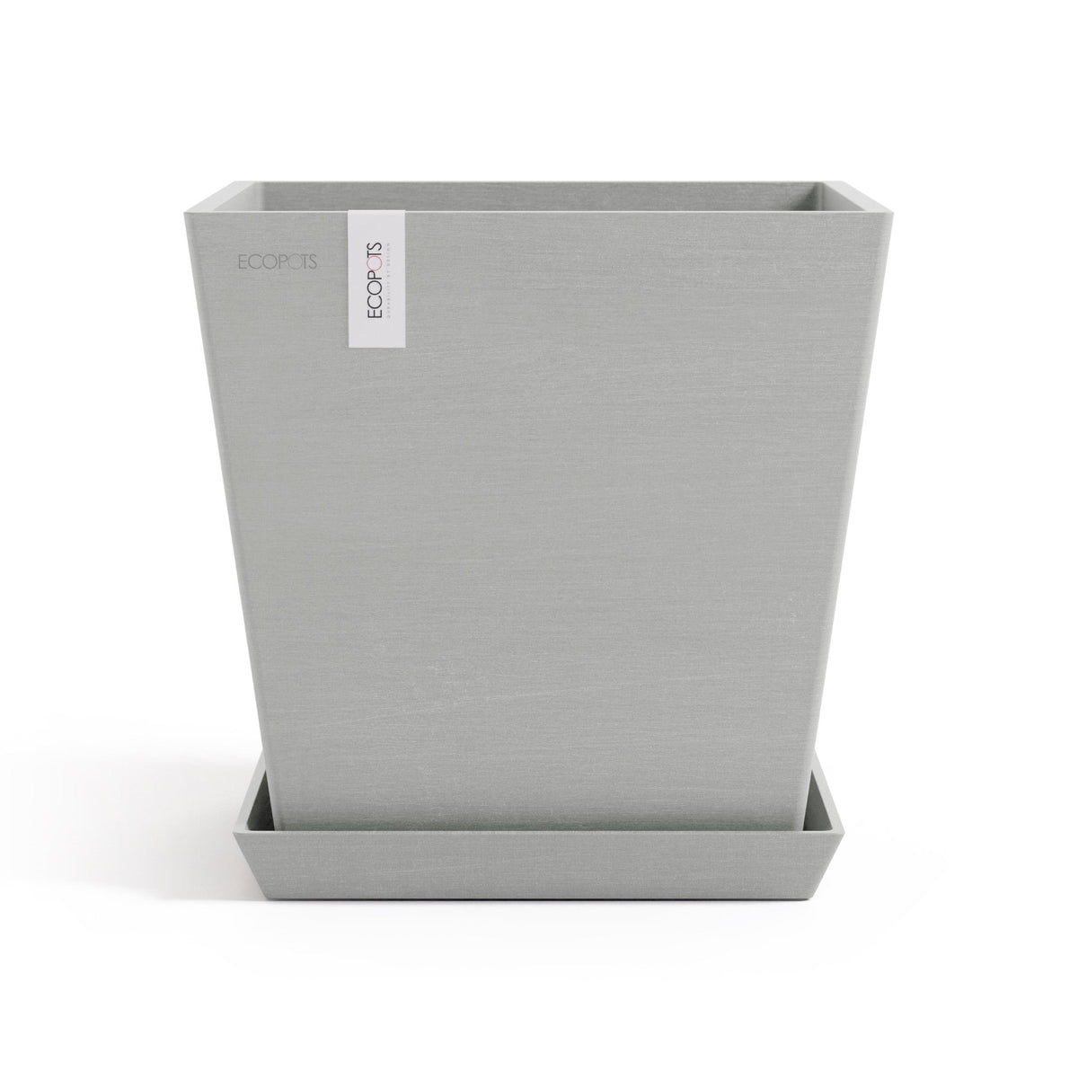Kukkaruukku Rotterdam design 25cm valkoharmaa – aluslautasen kanssa