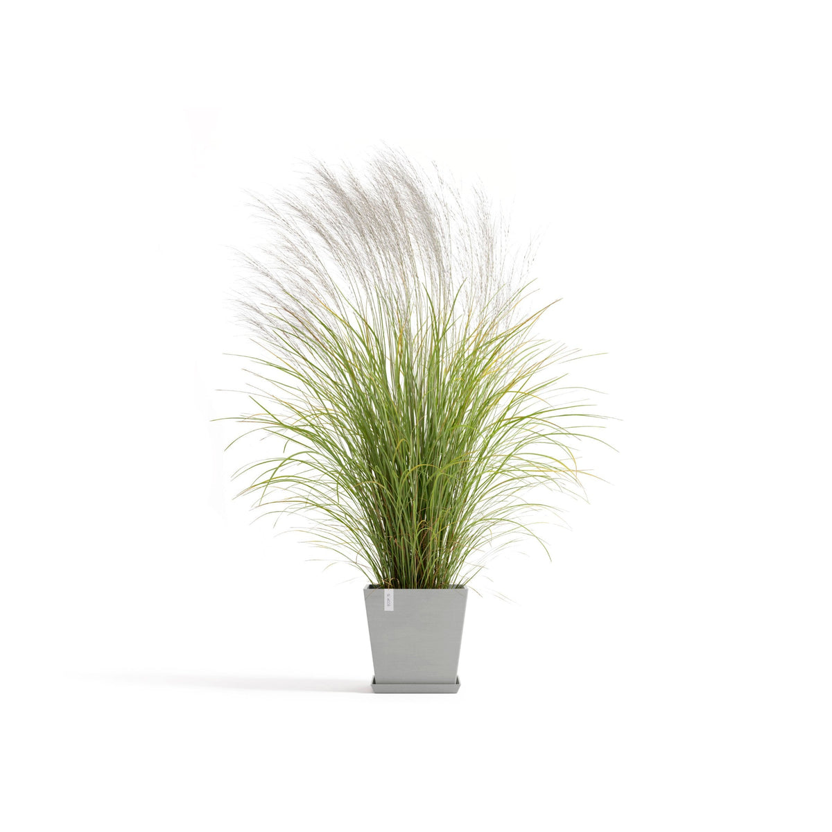 Kukkaruukku Rotterdam design 35cm valkoharmaa – kasvin kanssa 2