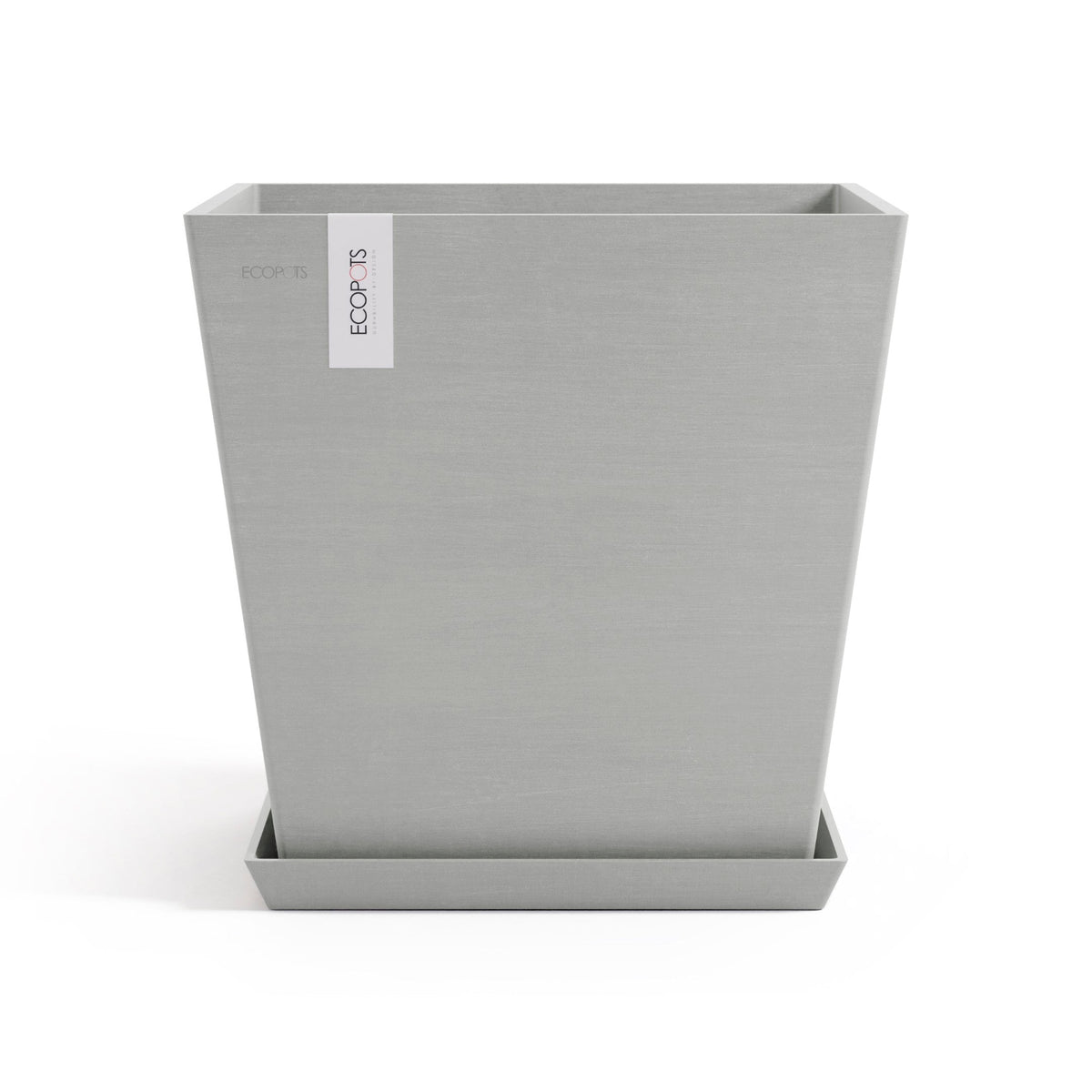 Kukkaruukku Rotterdam design 45cm valkoharmaa – aluslautasen kanssa