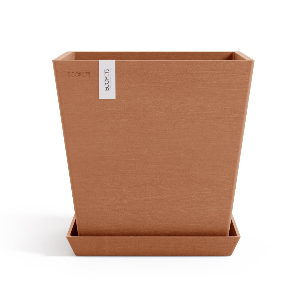 Kukkaruukku Rotterdam design 25cm terracotta – aluslautasen kanssa