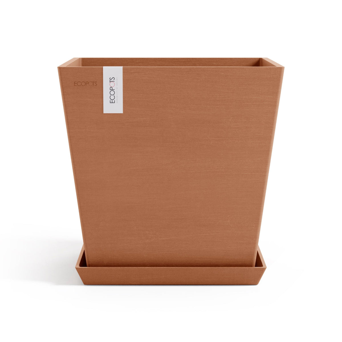 Kukkaruukku Rotterdam design 35cm terracotta – aluslautasen kanssa
