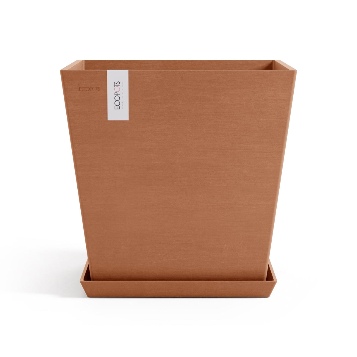 Kukkaruukku Rotterdam design 45cm terracotta – aluslautasen kanssa