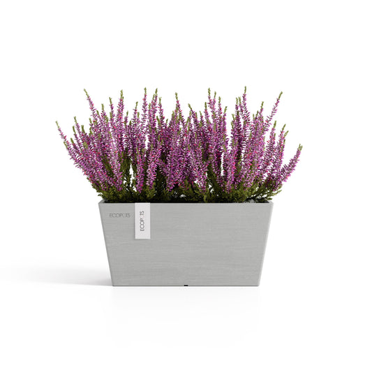 Kukkaruukku Bruge 35cm valkoharmaa N – kasvin kanssa