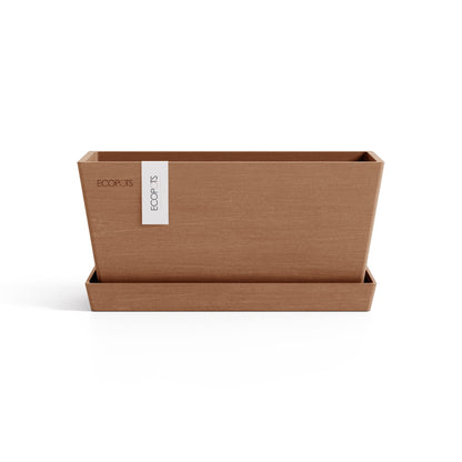 Kukkaruukku Bruge 35cm terracotta N – aluslautasen kanssa