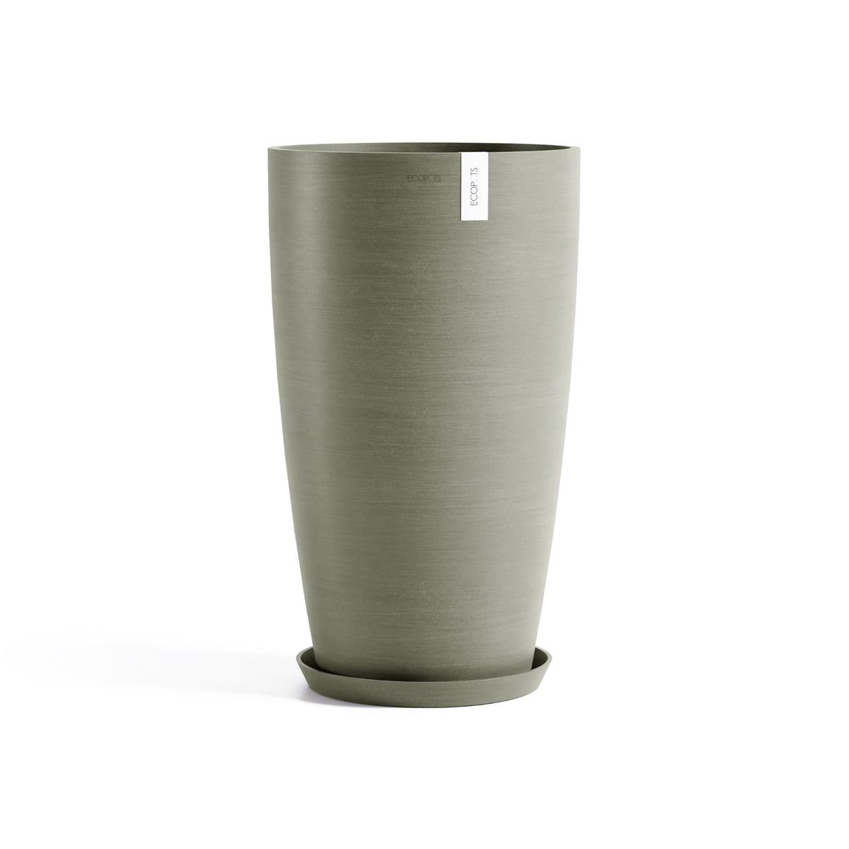 Kukkaruukku Tukholma korkea 60cm kaki – aluslautasen kanssa