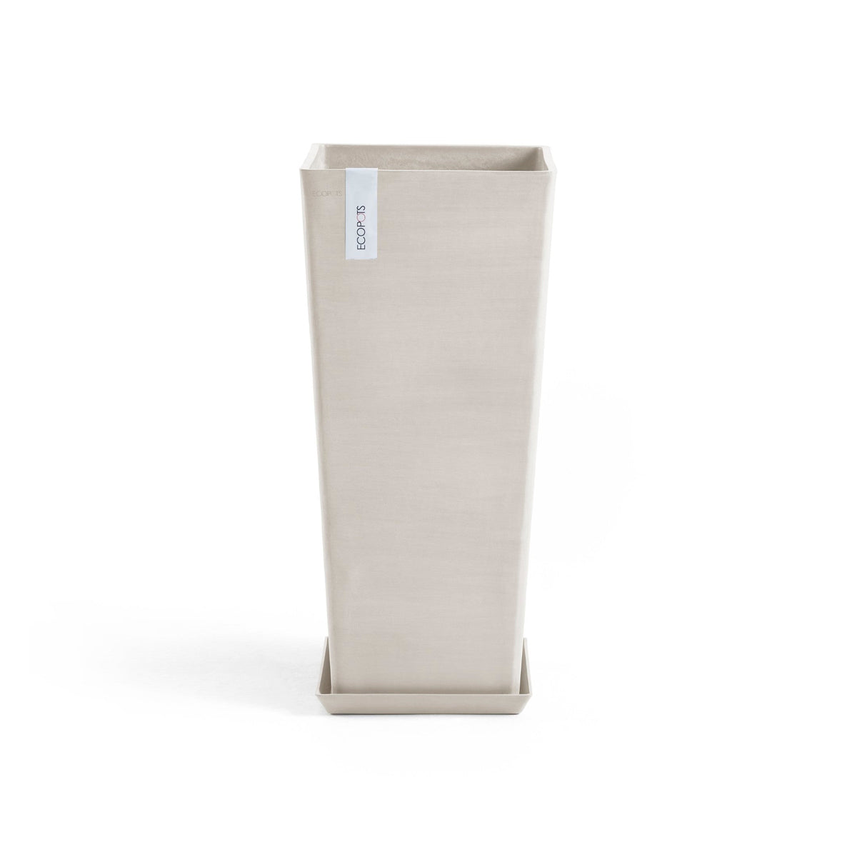 Kukkaruukku Rotterdam korkea 70cm hiekka – aluslautasen kanssa