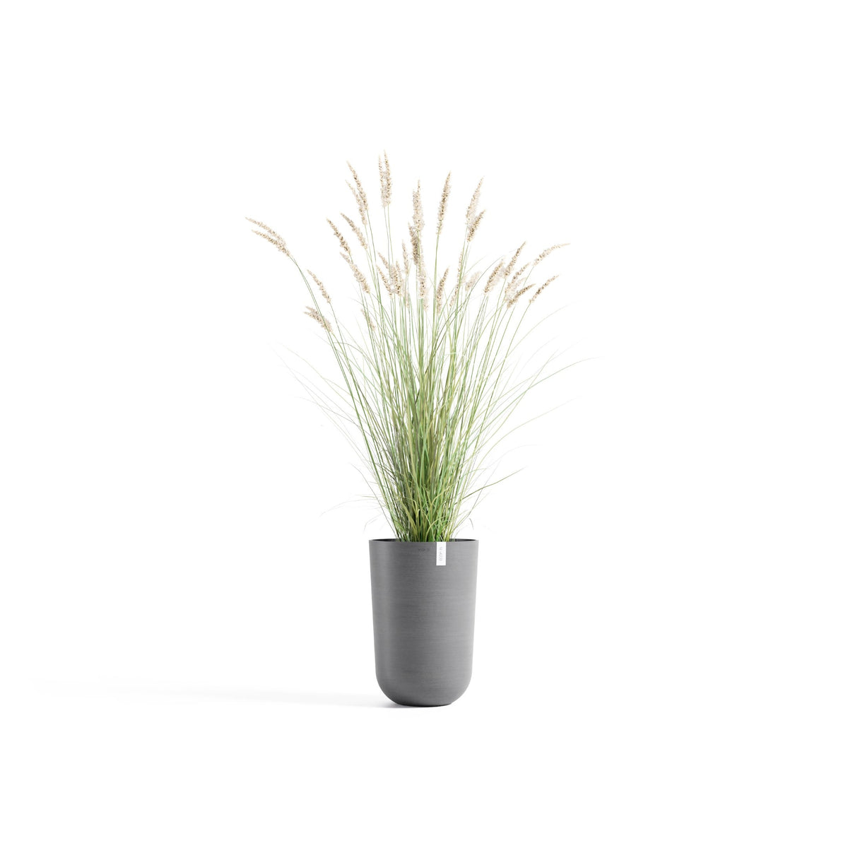 Kukkaruukku Oslo korkea 52cm harmaa – kasvin kanssa