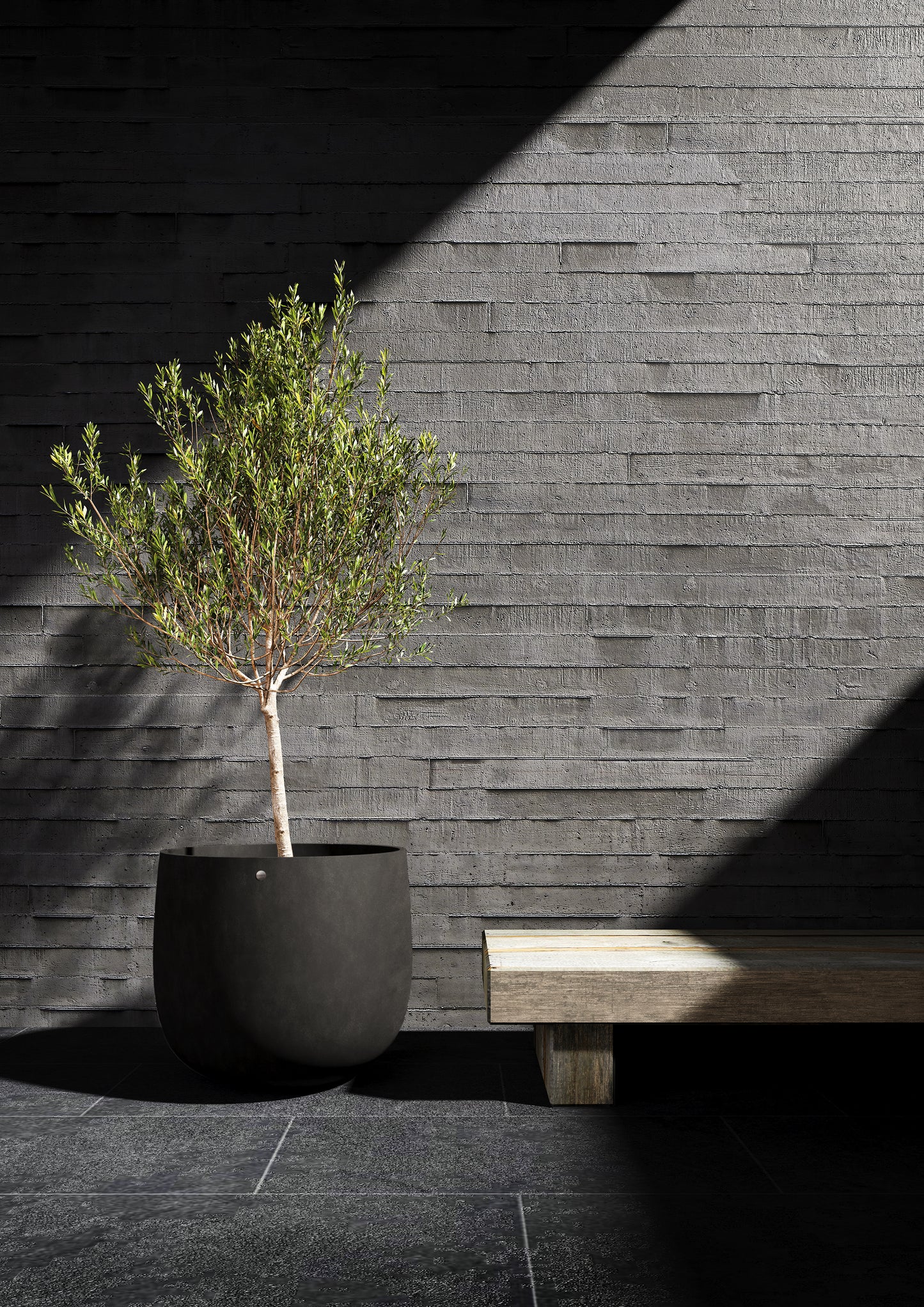 Kukkaruukku Mondo 50cm ruskea kivi