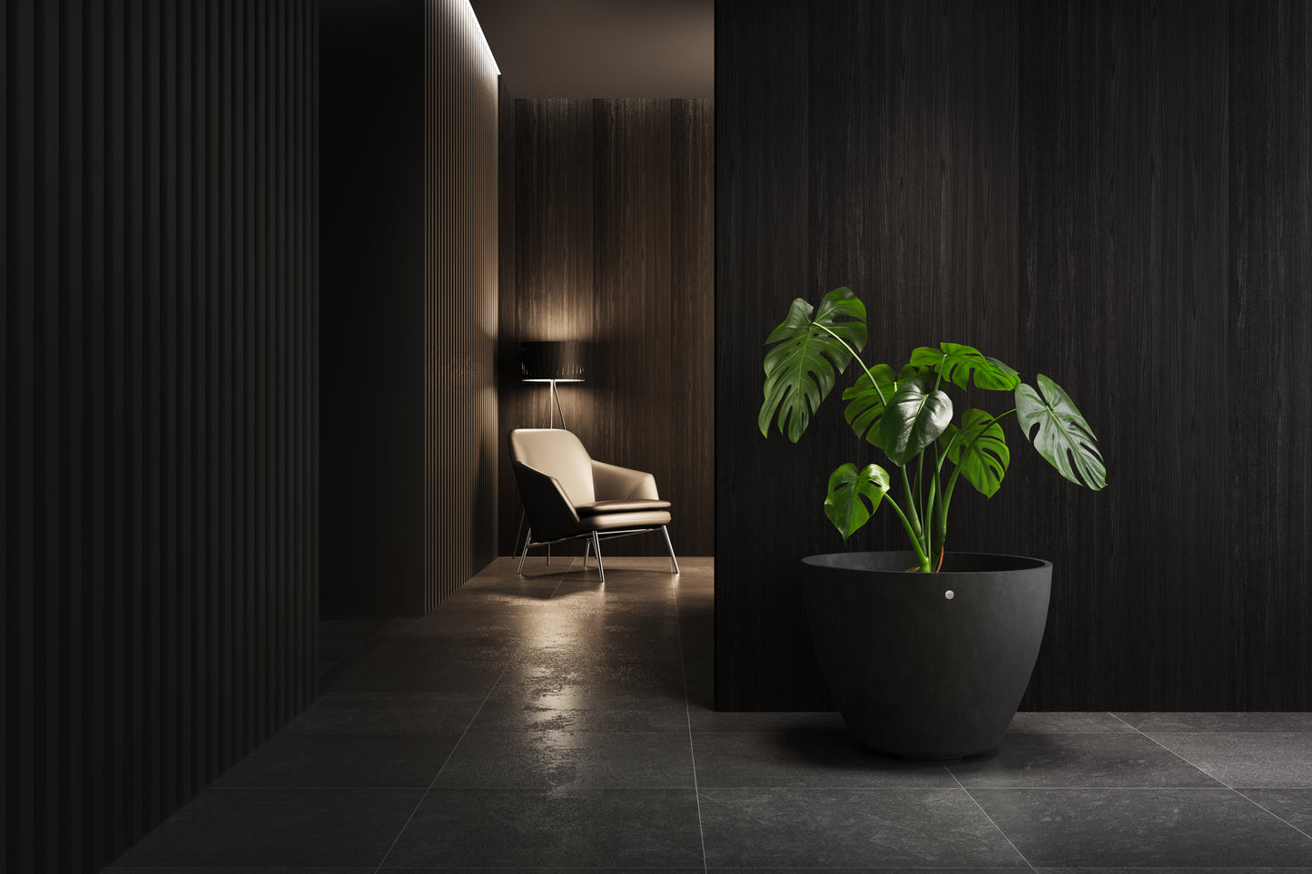 Kukkaruukku Lupo 82cm ruskea kivi