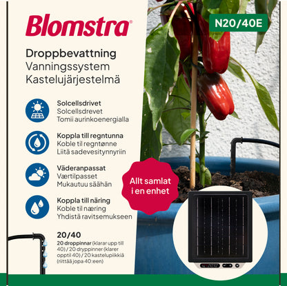 Aurinkokäyttöinen kastelujärjestelmä N20/E40