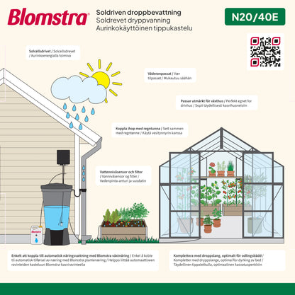 Aurinkokäyttöinen kastelujärjestelmä N20/E40