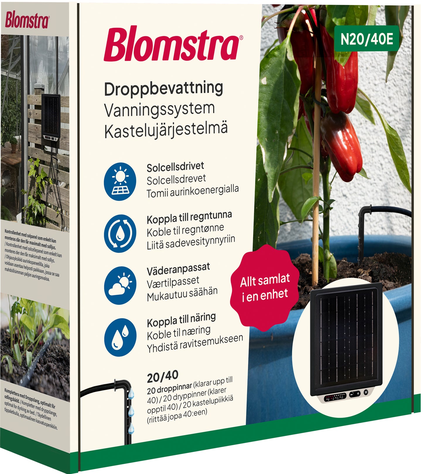 Aurinkokäyttöinen kastelujärjestelmä N20/E40