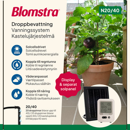 Aurinkokäyttöinen kastelujärjestelmä N20/E40