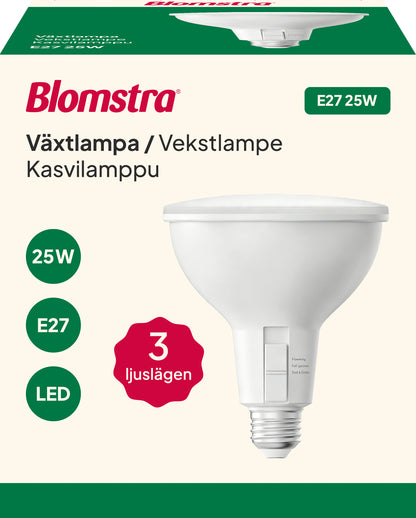 Kasvilamppu E27 25W 3-Valotilaa