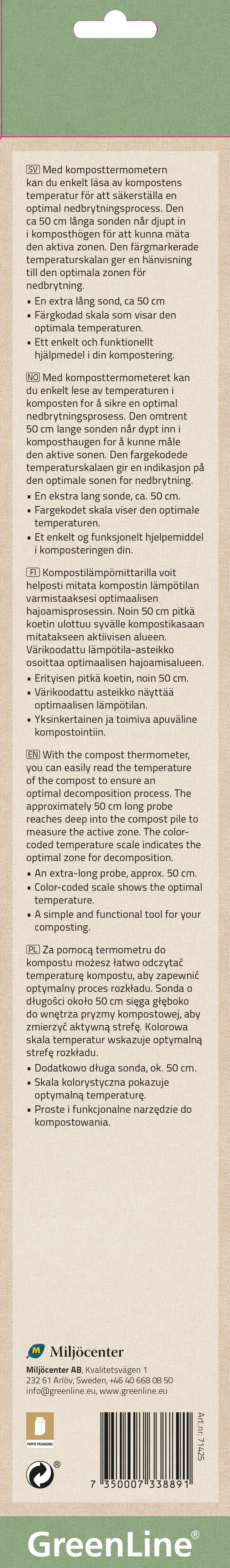 Kompostilämpömittari 50cm