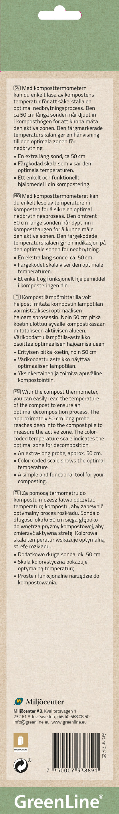 Kompostilämpömittari 50cm