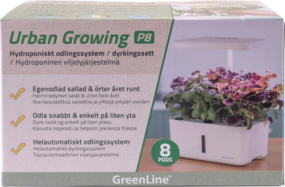 Hydroponinen vesiviljelyjärjestelmä Urban Growing P8