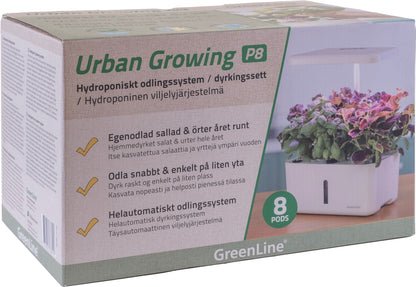 Hydroponinen vesiviljelyjärjestelmä Urban Growing P8