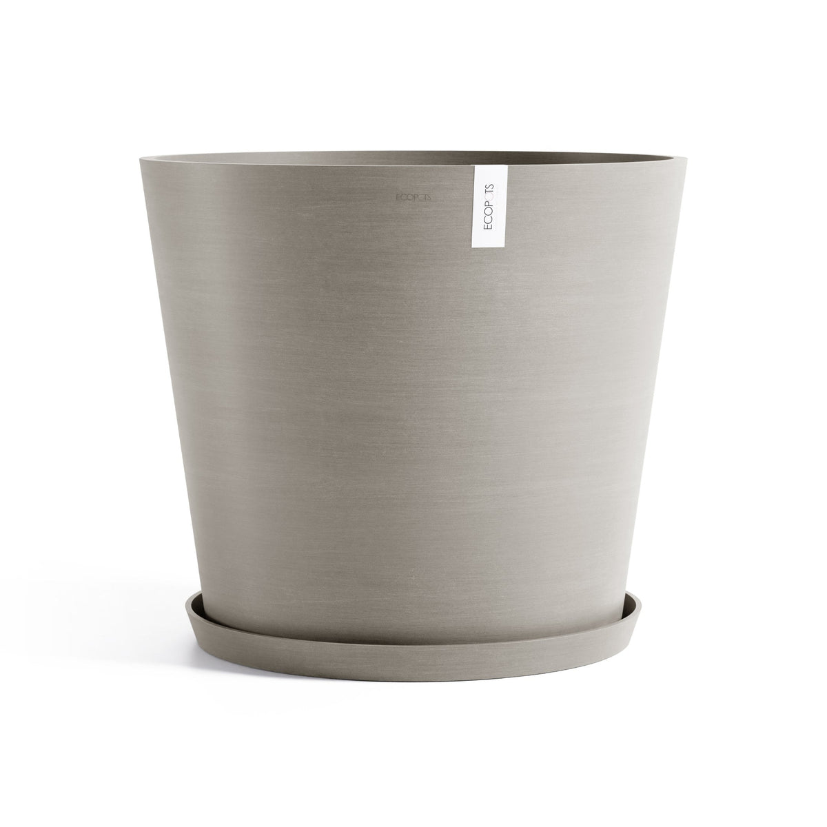 Kukkaruukku Amsterdam 70cm taupe – aluslautasen kanssa