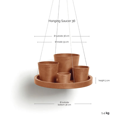 Aluslautanen ripustettava 36cm terracotta – mittapiirros