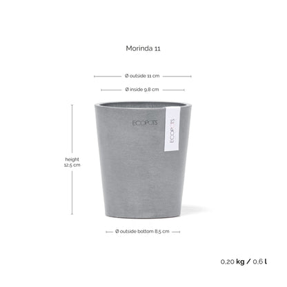 Kukkaruukku Morinda 11cm siniharmaa – mittapiirros