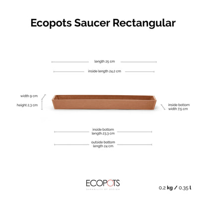 Aluslautanen Bruge 25cm terracotta – mittapiirros