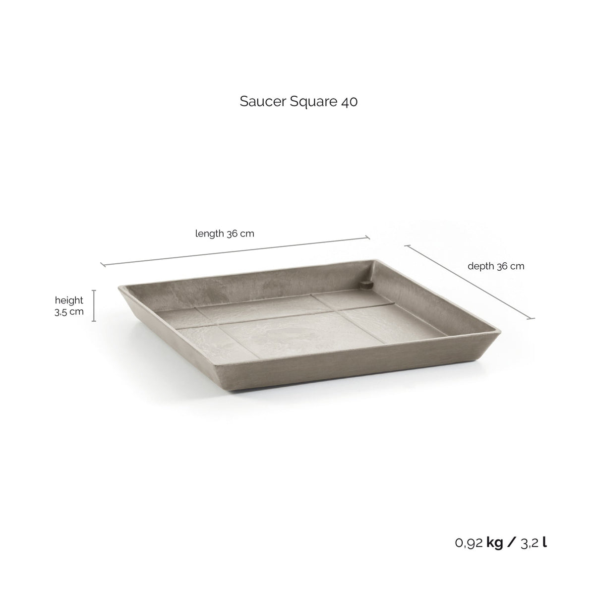 Aluslautanen Rotterdam 40cm taupe