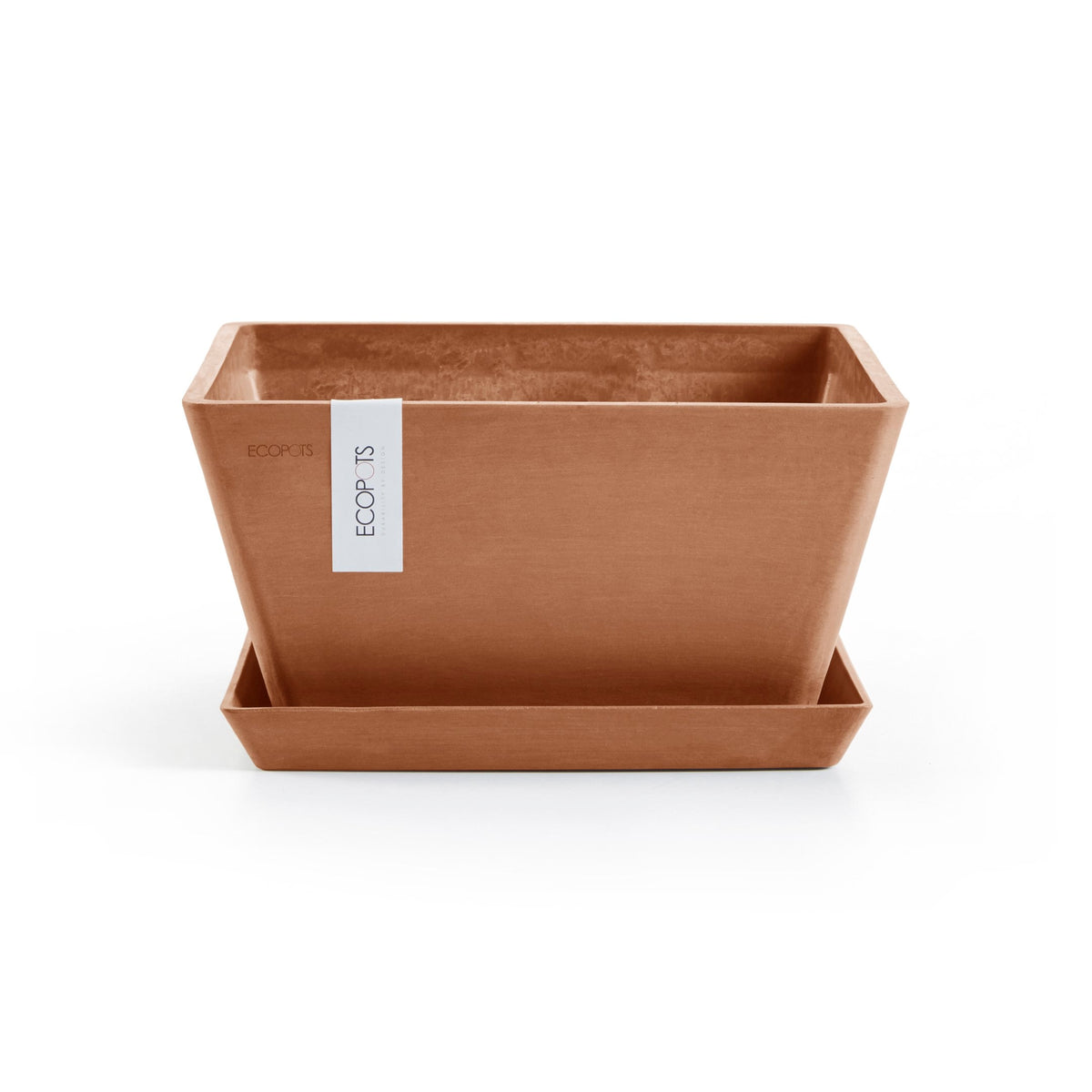 Kukkaruukku Berliini 30cm terracotta – aluslautasen kanssa