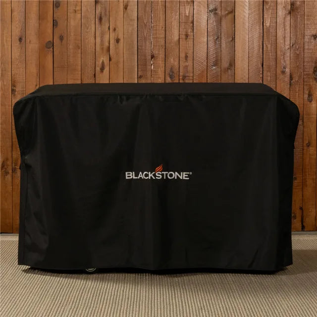 Blackstone 28” ParilaGrilli suojahuppu musta suojahuppu grillille 600D käytössä grillin päällä