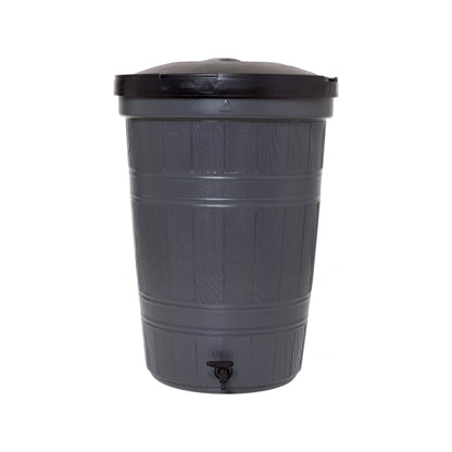 Water barrel 200l gray with tap and lid 