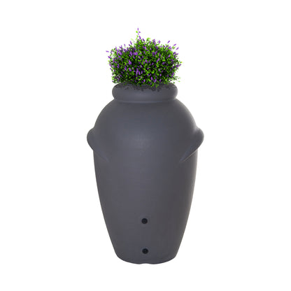 Rainwater barrel 360l gray with lid 
