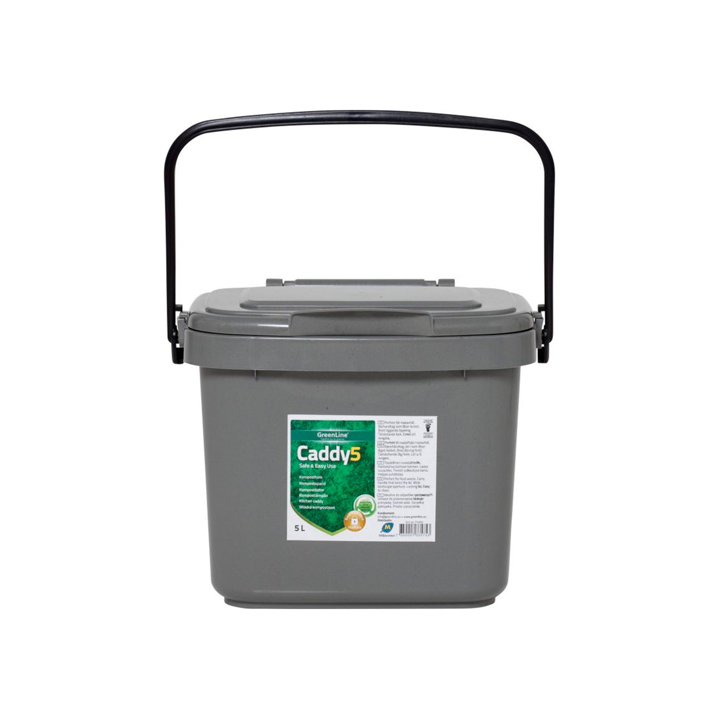 Compost bucket with lockable lid 5l gray 