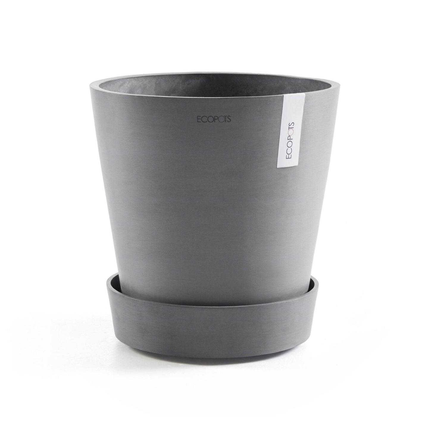 Kukkaruukku - Ecopots - Aluslautanen Amsterdam pyörillä 30cm harmaa - Ecopots - Uuden aikakauden kukkaruukku kierrätysmateriaalista