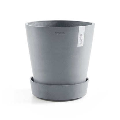 Kukkaruukku - Ecopots - Aluslautanen Amsterdam pyörillä 30cm siniharmaa - Ecopots - Uuden aikakauden kukkaruukku kierrätysmateriaalista