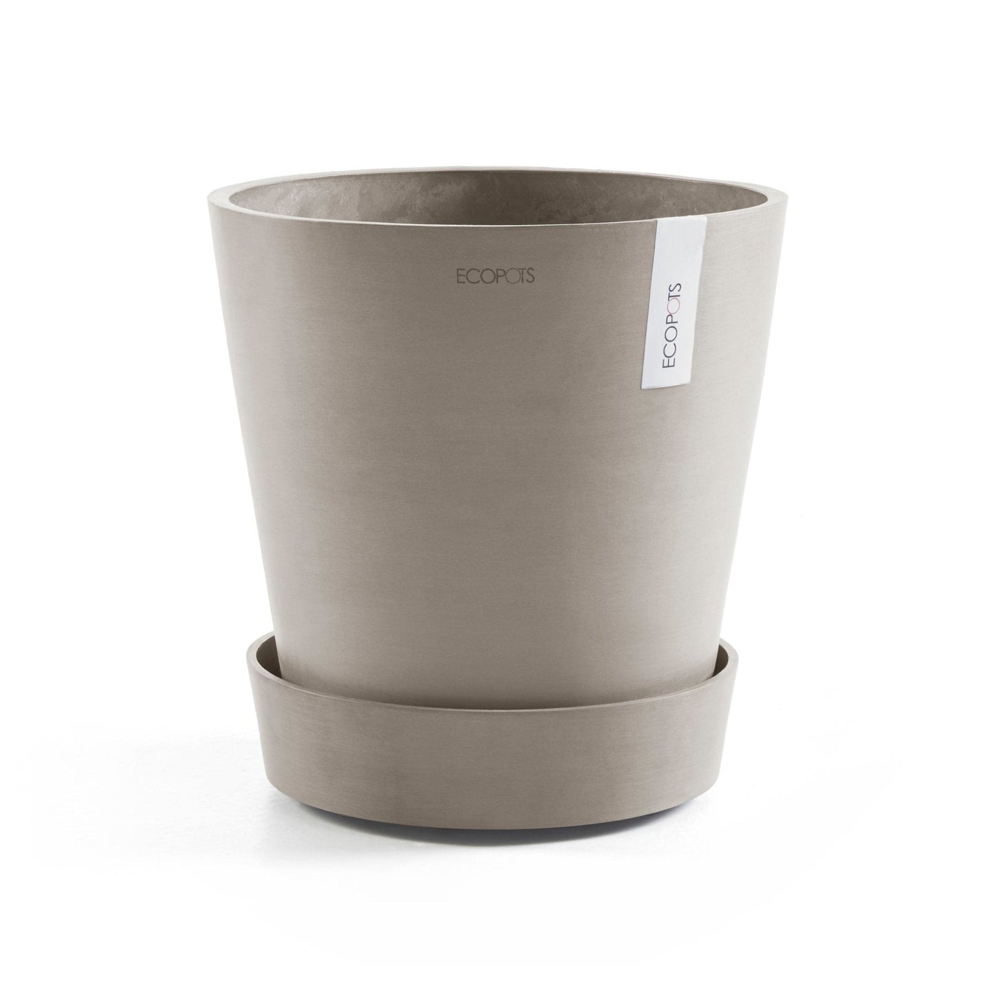 Kukkaruukku - Ecopots - Aluslautanen Amsterdam pyörillä 30cm taupe - Ecopots - Uuden aikakauden kukkaruukku kierrätysmateriaalista