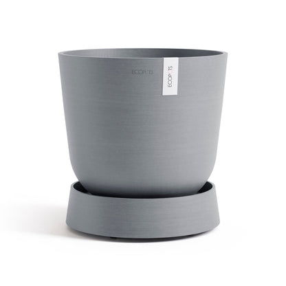 Kukkaruukku - Ecopots - Aluslautanen Oslo pyörillä 35cm siniharmaa - Ecopots - Uuden aikakauden kukkaruukku kierrätysmateriaalista