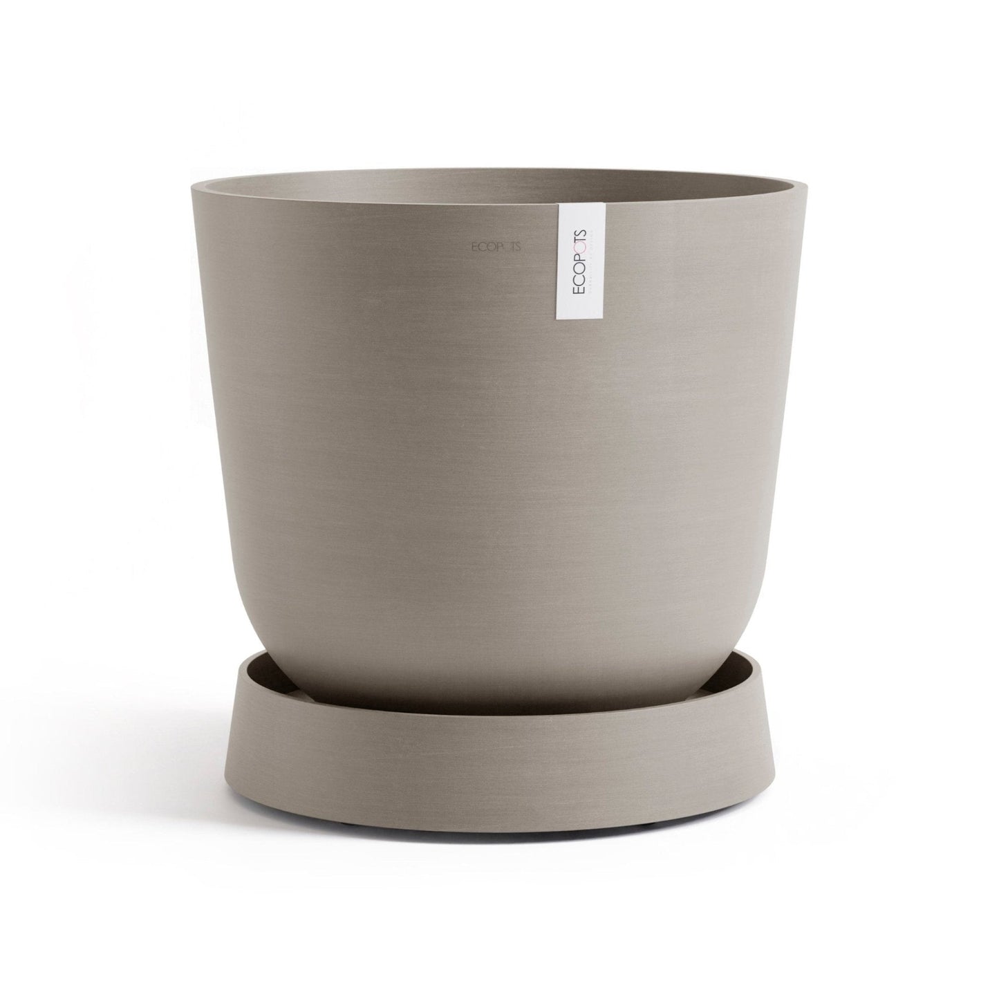 Kukkaruukku - Ecopots - Aluslautanen Oslo pyörillä 55cm taupe - Ecopots - Uuden aikakauden kukkaruukku kierrätysmateriaalista