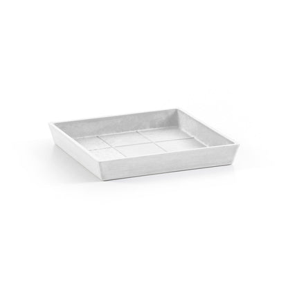 Kukkaruukku - Ecopots - Aluslautanen Rotterdam 20cm valkoinen - Ecopots - Uuden aikakauden kukkaruukku kierrätysmateriaalista