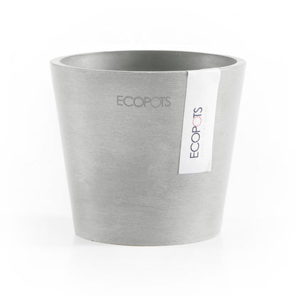 Kukkaruukku - Ecopots - Amsterdam 10,5cm valkoharmaa - Ecopotskauppa - Uuden aikakauden kukkaruukku