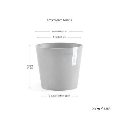 Kukkaruukku - Ecopots - Amsterdam 17cm tummanharmaa - Ecopotskauppa - Uuden aikakauden kukkaruukku