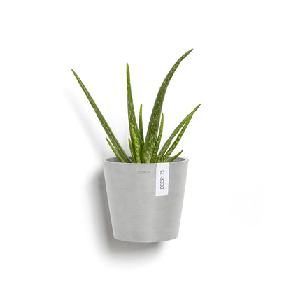 Kukkaruukku - Ecopots - Amsterdam 20cm seinäruukku valkoharmaa - Ecopotskauppa - Uuden aikakauden kukkaruukku